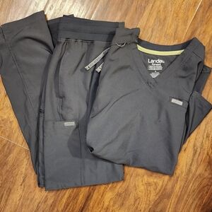 Landau Black Scrub Set